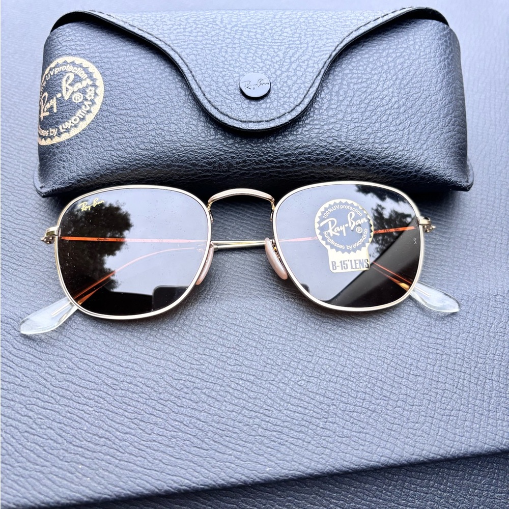 Ray-Ban Black Lens Gold Frame Sunglasses